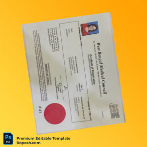 India West Bengal Medical Council Registration Certificate Template Word and PDF Template India West Bengal Medical Council Registration Certificate Template Word and PDF Template