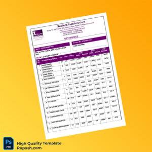 India Xcellent Tech Solutions GST Invoice Template in Word and PDF formats 2 page