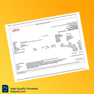 India Yatra Online Private Limited Tax Invoice Template in Word and PDF formats