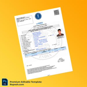 Customizable India e-FRRO Registration Certificate Editable Word & PDF Template