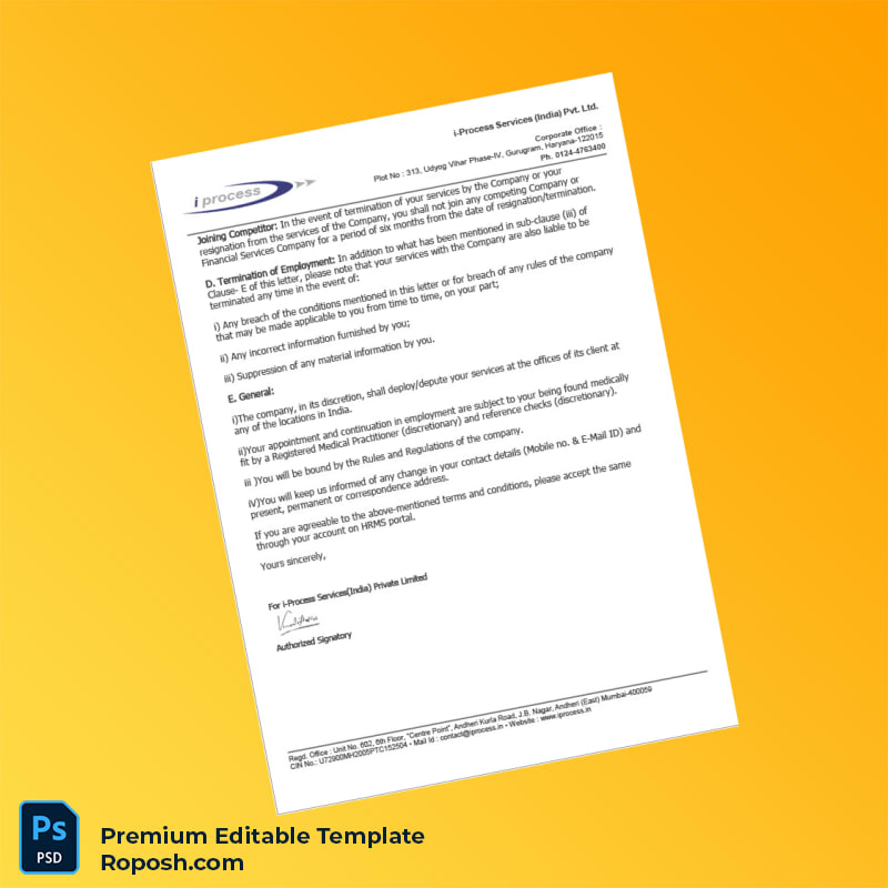 Customizable India i-Process Services India Pvt Ltd Employment Verification Letter Word & PDF Template 6 page Customizable India i-Process Services India Pvt Ltd Employment Verification Letter Word & PDF Template 6 page