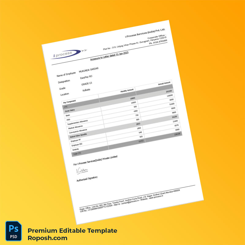 Customizable India i-Process Services India Pvt Ltd Employment Verification Letter Word & PDF Template 6 page Customizable India i-Process Services India Pvt Ltd Employment Verification Letter Word & PDF Template 6 page