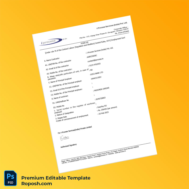 Customizable India i-Process Services India Pvt Ltd Employment Verification Letter Word & PDF Template 6 page Customizable India i-Process Services India Pvt Ltd Employment Verification Letter Word & PDF Template 6 page