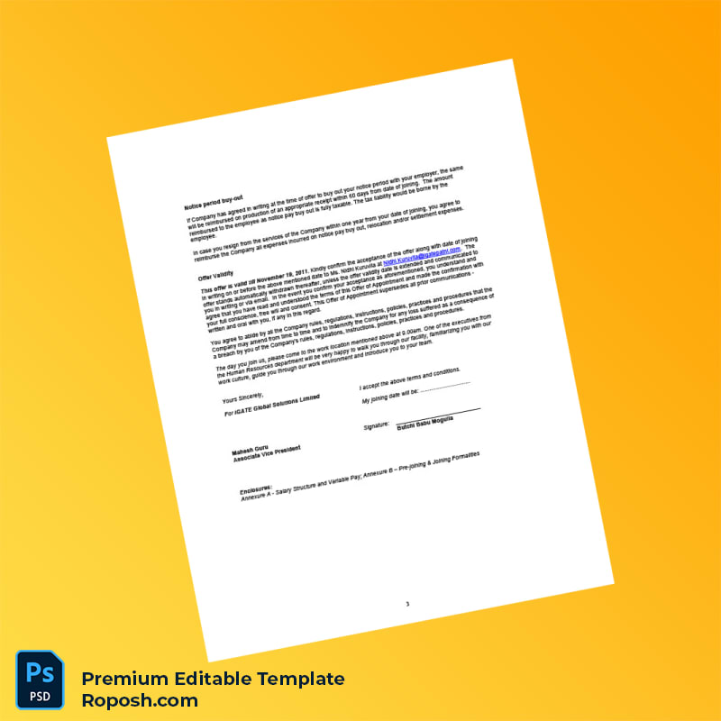 Customizable India iGATE Global Solutions Limited Employment Verification Letter Word & PDF Template 5 page Customizable India iGATE Global Solutions Limited Employment Verification Letter Word & PDF Template 5 page