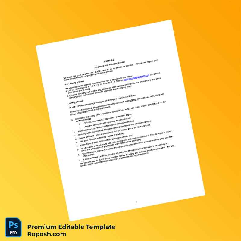 Customizable India iGATE Global Solutions Limited Employment Verification Letter Word & PDF Template 5 page Customizable India iGATE Global Solutions Limited Employment Verification Letter Word & PDF Template 5 page