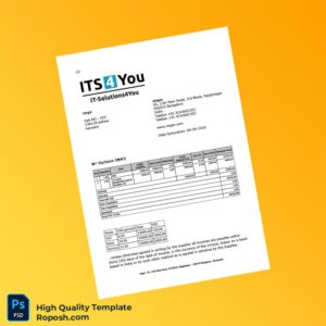 India vtiger Invoice Template in Word and PDF formats 2 page