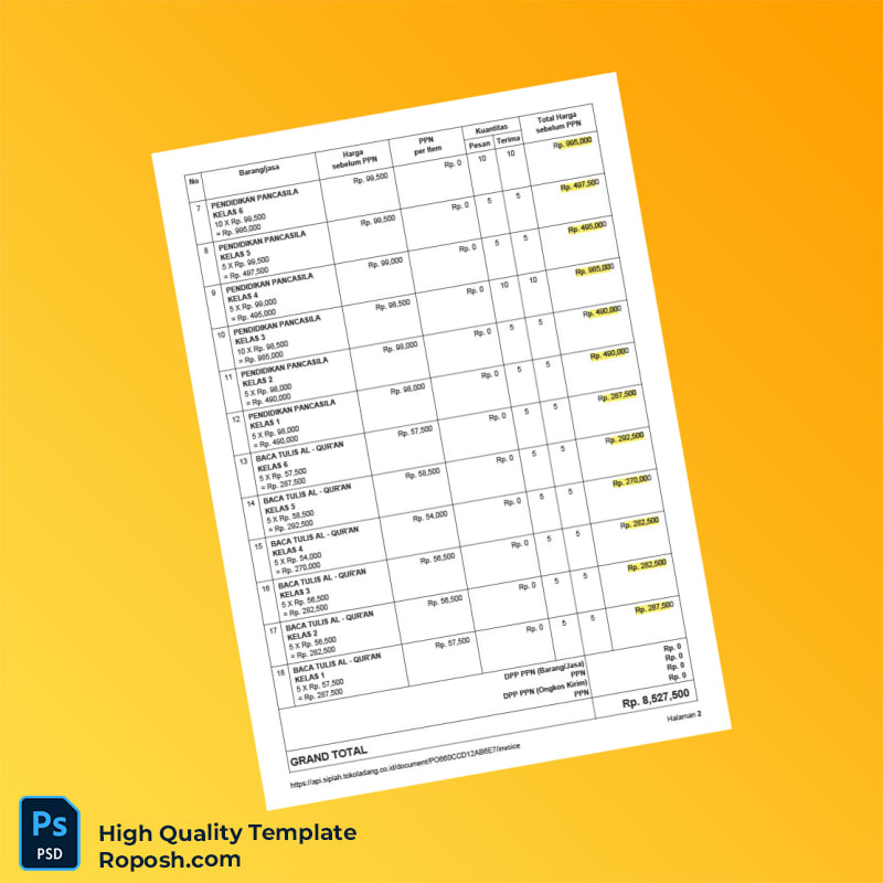 Indonesia CV Karya Cipta Istiqomah Invoice Template in Word and PDF formats 4 page Indonesia CV Karya Cipta Istiqomah Invoice Template in Word and PDF formats 4 page