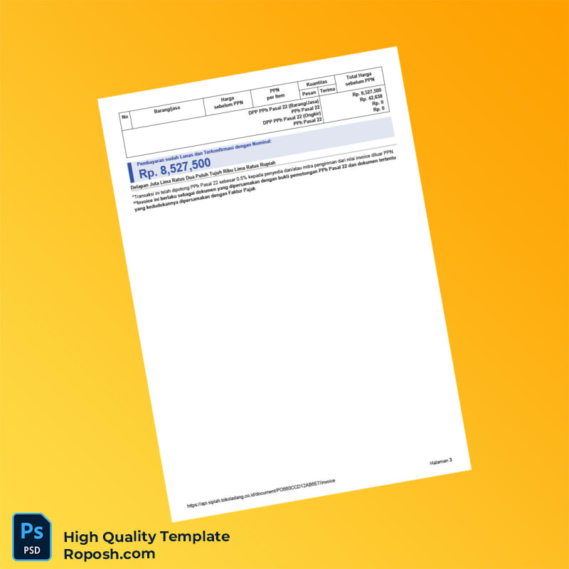 Indonesia CV Karya Cipta Istiqomah Invoice Template in Word and PDF formats 4 page Indonesia CV Karya Cipta Istiqomah Invoice Template in Word and PDF formats 4 page