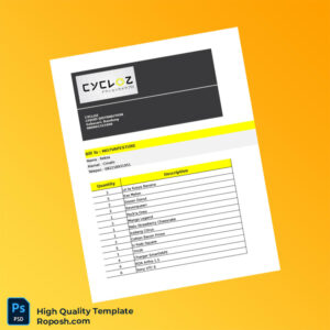 Indonesia CYCLOZ LIQUID DISTRIBUTION Invoice Template in Word and PDF formats 4 page