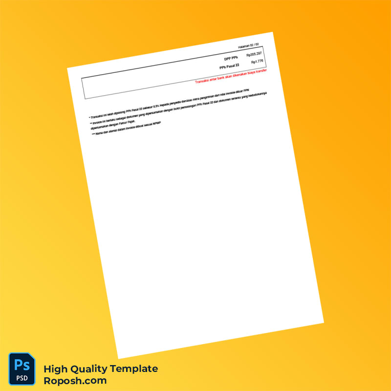 Indonesia DUROSID Invoice Template in Word and PDF formats 2 page Indonesia DUROSID Invoice Template in Word and PDF formats 2 page