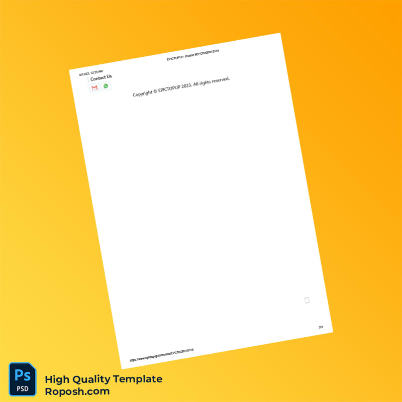 Indonesia EPICTOPUP Invoice Template in Word and PDF formats 2 page Indonesia EPICTOPUP Invoice Template in Word and PDF formats 2 page