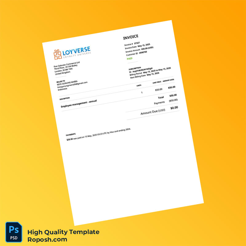 Indonesia Five Galaxies Commerce Ltd Invoice Template in Word and PDF formats Indonesia Five Galaxies Commerce Ltd Invoice Template in Word and PDF formats