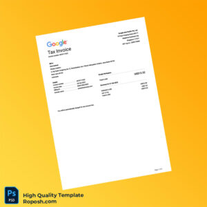 Indonesia Google Asia Pacific Pte Ltd Tax Invoice Template in Word and PDF formats 2 page