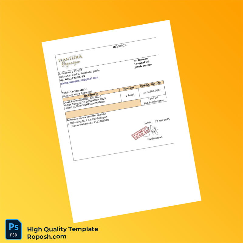 Indonesia Invoice Wo Template in Word and PDF formats 7 page Indonesia Invoice Wo Template in Word and PDF formats 7 page