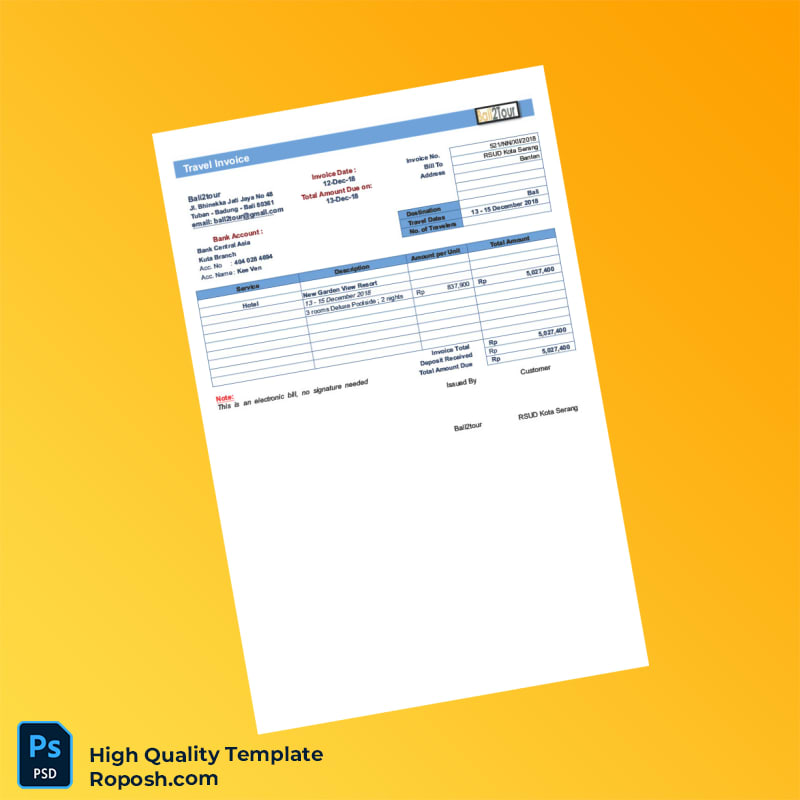 Indonesia RSUD Kota Serang Invoice Template in Word and PDF formats 3 page Indonesia RSUD Kota Serang Invoice Template in Word and PDF formats 3 page