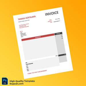 Indonesia Taman Kertajaya Invoice Template in Word and PDF formats