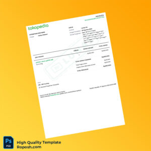 Indonesia Tokopedia Invoice Template in Word and PDF formats