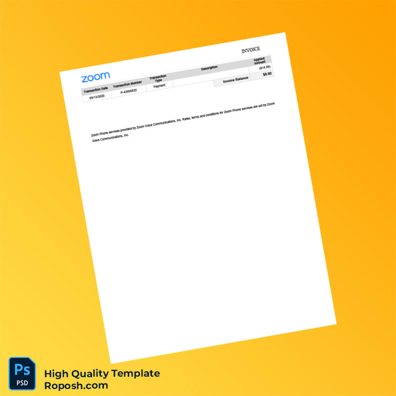 Indonesia Zoom Video Communications Invoice Template in Word and PDF formats 4 page Indonesia Zoom Video Communications Invoice Template in Word and PDF formats 4 page
