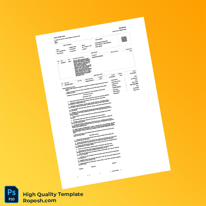 Indonesia iColor Invoice Template in Word and PDF formats Indonesia iColor Invoice Template in Word and PDF formats