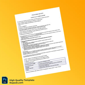 Italy Invoice Template in Word and PDF formats 2 page