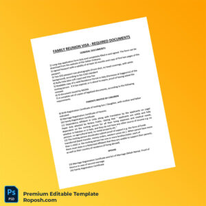 Customizable Italy Visa Family Reunion Documentation Checklist Editable Word & PDF Template 2 page Customizable Italy Visa Family Reunion Documentation Checklist Editable Word & PDF Template 2 page