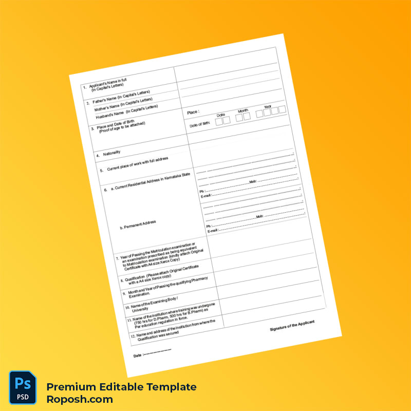 Customizable Karnataka State Pharmacy Council Registration Certificate Editable Word & PDF Template 8 page Customizable Karnataka State Pharmacy Council Registration Certificate Editable Word & PDF Template 8 page