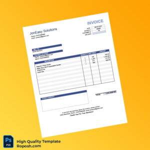 Kenya JonEasy Solutions Invoice Template in Word and PDF formats Kenya JonEasy Solutions Invoice Template in Word and PDF formats
