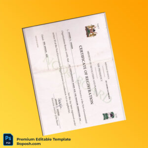 Customizable Kenya Ministry of Devolution and Planning Certificate of Registration Editable Word & PDF Template Customizable Kenya Ministry of Devolution and Planning Certificate of Registration Editable Word & PDF Template
