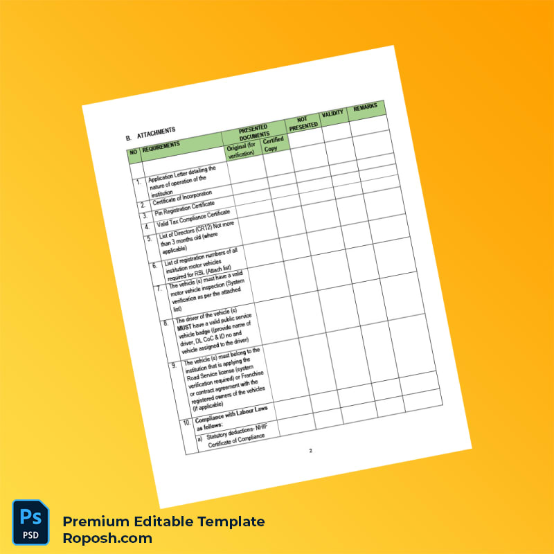 Customizable Kenya NTSA Road Service License Application Form Editable Word & PDF Template 4 page Customizable Kenya NTSA Road Service License Application Form Editable Word & PDF Template 4 page