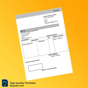 Kenya Rolling Logistics Limited Invoice Template in Word and PDF formats