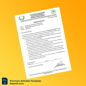 Customizable Khyber Pakhtunkhwa Provincial TB Control Programme Employment Verification Letter Word & PDF Template