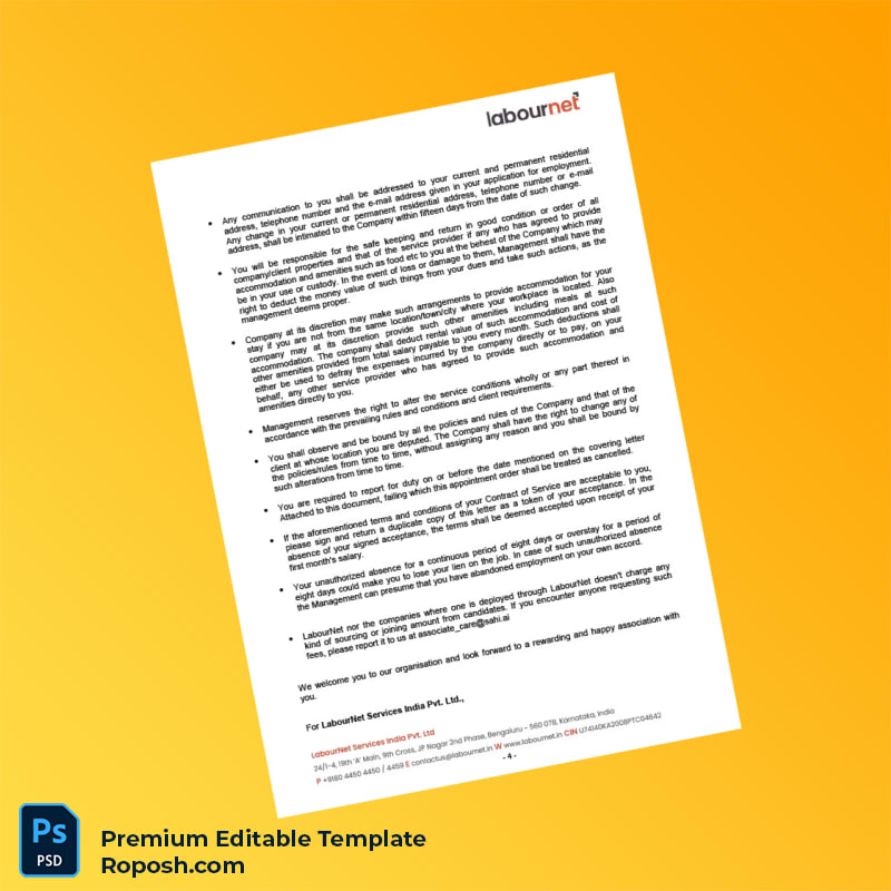 Customizable LabourNet Services India Pvt Ltd Employment Verification Letter Word & PDF Template 6 page Customizable LabourNet Services India Pvt Ltd Employment Verification Letter Word & PDF Template 6 page