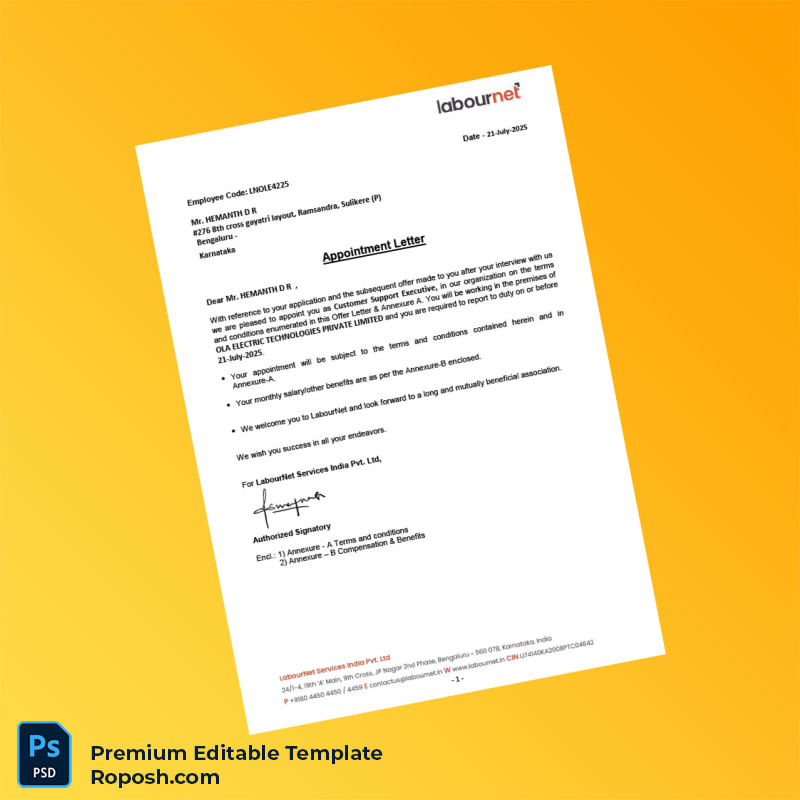 Customizable LabourNet Services India Pvt Ltd Employment Verification Letter Word & PDF Template 6 page Customizable LabourNet Services India Pvt Ltd Employment Verification Letter Word & PDF Template 6 page