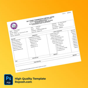 MP Power Transmission Company Limited payslip word and pdf template