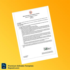 Customizable Maharashtra Real Estate Regulatory Authority Registration Certificate Editable Word & PDF Template Customizable Maharashtra Real Estate Regulatory Authority Registration Certificate Editable Word & PDF Template