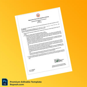 Customizable Maharashtra Real Estate Regulatory Authority Registration Certificate of Project Form C Editable Word & PDF Template Customizable Maharashtra Real Estate Regulatory Authority Registration Certificate of Project Form C Editable Word & PDF Template