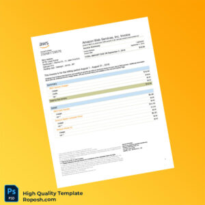 Malaysia Amazon Web Services Invoice Template in Word and PDF formats