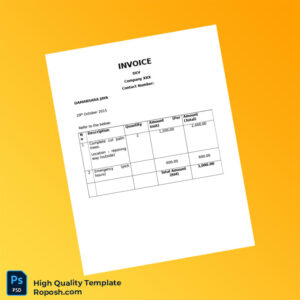 Malaysia Company XXX Invoice Template in Word and PDF formats