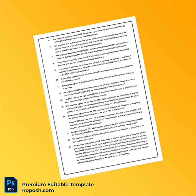 Customizable Malaysia EPF Registration Form Editable Word & PDF Template 4 page Customizable Malaysia EPF Registration Form Editable Word & PDF Template 4 page