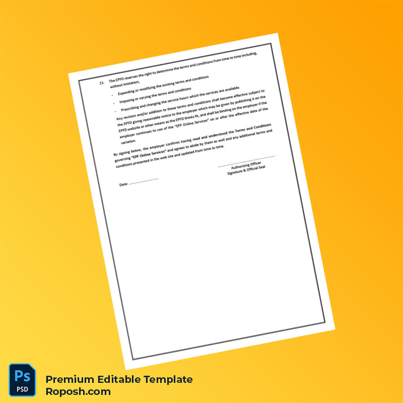 Customizable Malaysia EPF Registration Form Editable Word & PDF Template 4 page Customizable Malaysia EPF Registration Form Editable Word & PDF Template 4 page