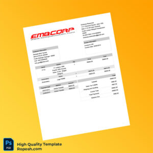 Malaysia Embcorp Resources Invoice Template in Word and PDF formats