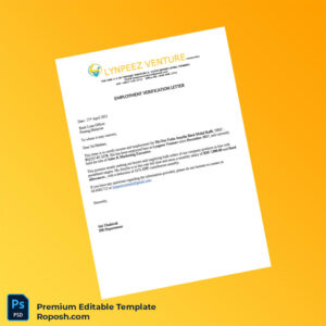 Customizable Malaysia Lynpeez Venture Employment Verification Letter Word & PDF Template