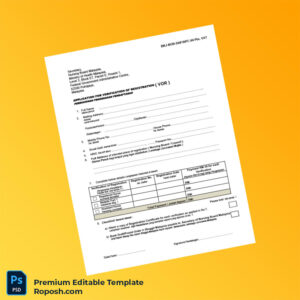 Customizable Malaysia Nursing Board Verification of Registration Application Form Editable Word & PDF Template