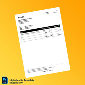 Malaysia Splashtastik Swim School Invoice Template in Word and PDF formats 2 page
