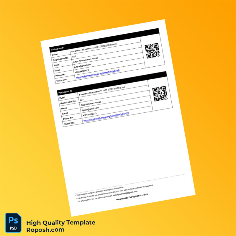 Malaysia Splashtastik Swim School Invoice Template in Word and PDF formats 2 page Malaysia Splashtastik Swim School Invoice Template in Word and PDF formats 2 page