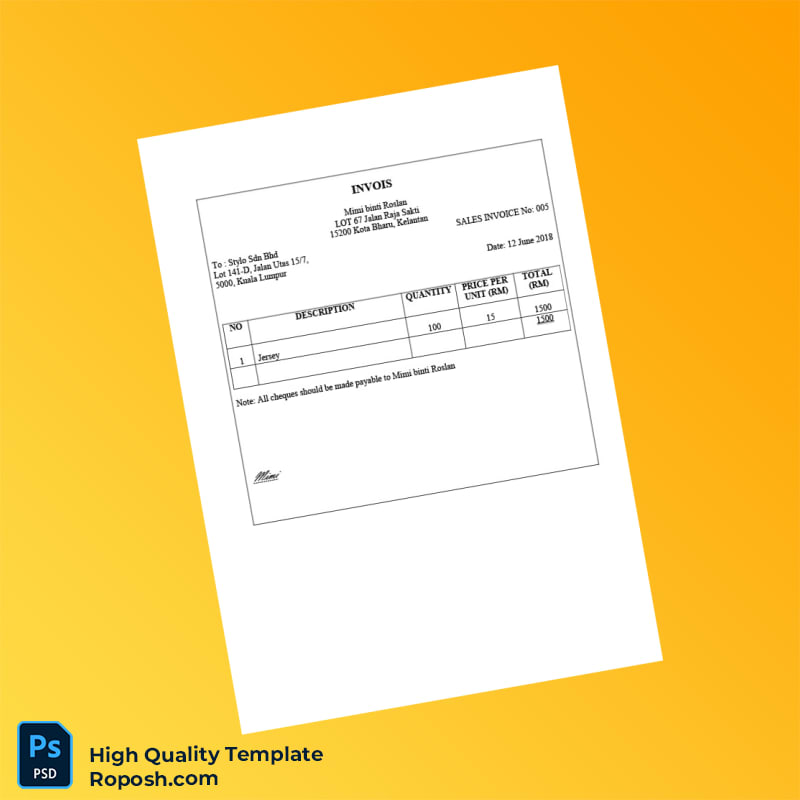Malaysia Stylo Sdn Bhd Invoice Template in Word and PDF formats 8 page Malaysia Stylo Sdn Bhd Invoice Template in Word and PDF formats 8 page