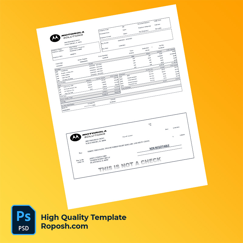 Motorola Solutions earning statement word and pdf template Motorola Solutions earning statement word and pdf template