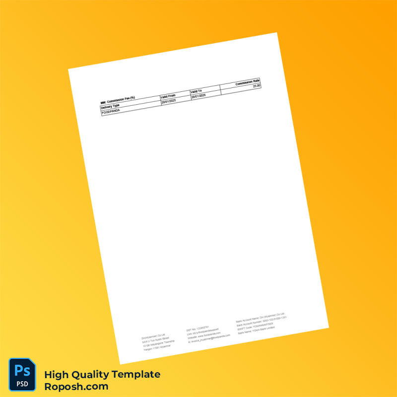 Myanmar DH Myanmar Co Ltd Invoice Template in Word and PDF formats 6 page Myanmar DH Myanmar Co Ltd Invoice Template in Word and PDF formats 6 page