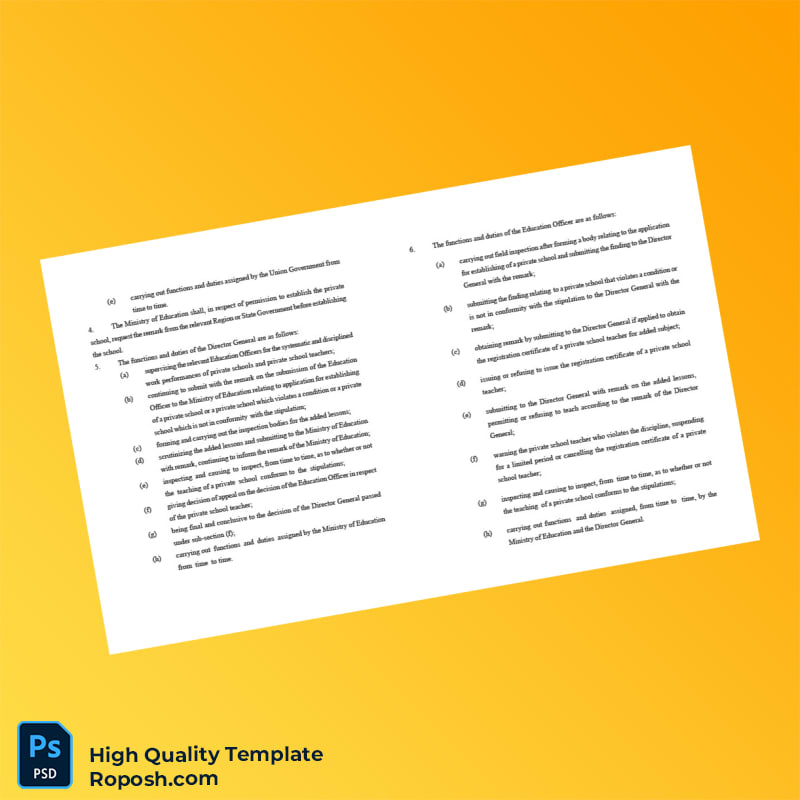 Myanmar Ministry of Education Editable Private School Registration Certificate Template in Word and PDF formats 7 page Myanmar Ministry of Education Editable Private School Registration Certificate Template in Word and PDF formats 7 page