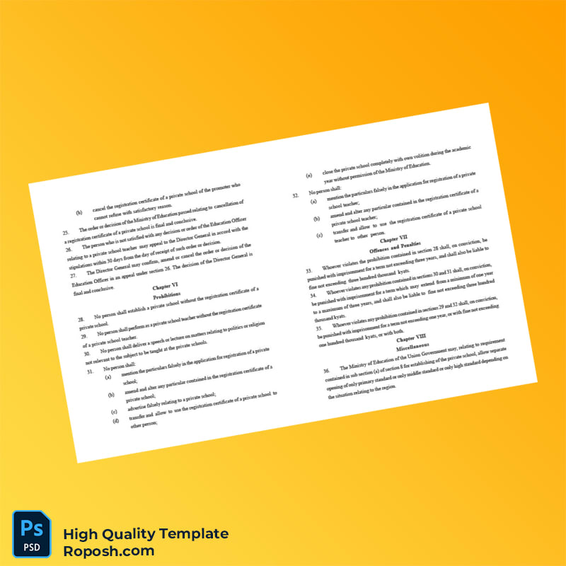 Myanmar Ministry of Education Editable Private School Registration Certificate Template in Word and PDF formats 7 page Myanmar Ministry of Education Editable Private School Registration Certificate Template in Word and PDF formats 7 page